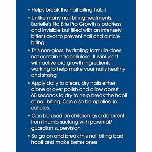 Barielle No Bite Pro Growth, 0.5 Ounce - Nail Biting Prevention Treatment for Adults & Children, Stops Nail Biting - MADE IN USA
