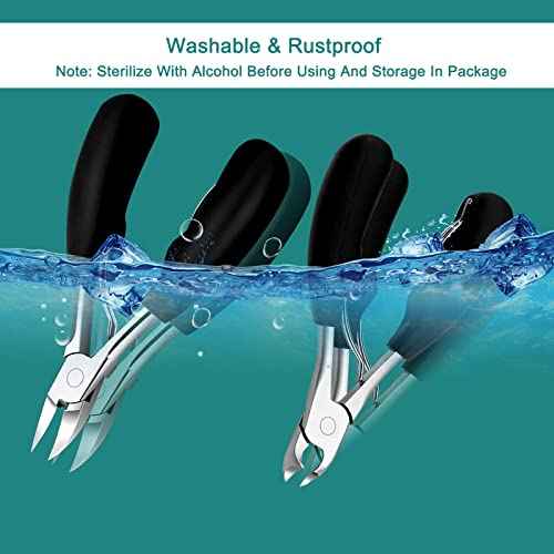 6Pcs Toenail Clippers for Thick Toenails Ingrown Nail Clippers, Large Toe Nail Clippers, Heavy Duty Toe Nail Clippersfor Seniors Toenail Clippers Set with Long Handle for Men