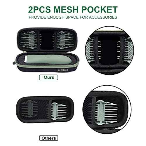 Yewltvep Case for Meridian Shaver, Hard Bags Compatible with MANSPOT Groin Hair Trimmer Without Recharge Dock, Storage Case for Meridian Trimmer with Shockproof Detachable Insert Foam