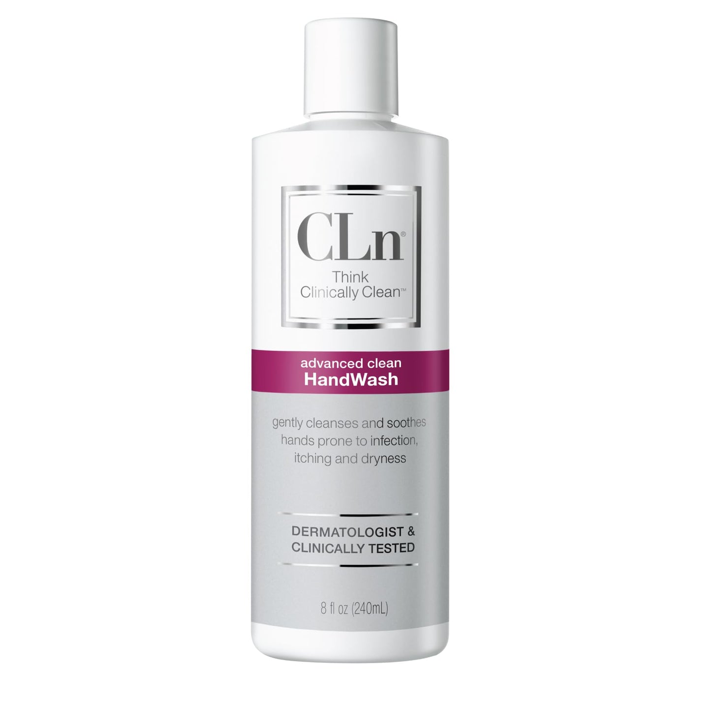 CLn® HandWash - Advanced Hygiene for Hands, Formulated with Glycerin, for Sensitive Skin Prone to Hand Dermatitis, Redness, Irritation, Eczema, and Rash, Fragrance-Free, 8 fl oz