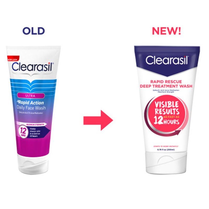 Clearasil Rapid Rescue Deep Treatment Wash, 6.78 Fl Oz (Packaging May Vary) (Pack of 4)