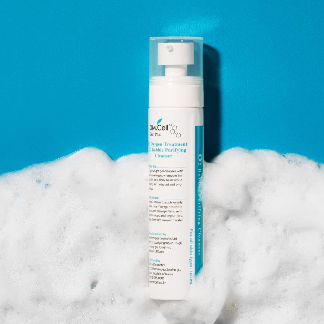 DM.Cell | O2 Oxygen Bubble Facial Cleanser for professional use, Before Mocroneedling cleanser, purifying and rejuvenating | pH Balancing Foaming Treatment for all skin | Korean skincare, 3.38 fl.oz