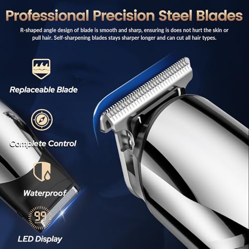Beard Trimmer & Hair Clippers for Men, Electric Razor & Shaver for Nose Body Face Mustache, Cordless Hair Trimmer, Waterproof Men's Grooming Kit, Gifts for Men Husband Father