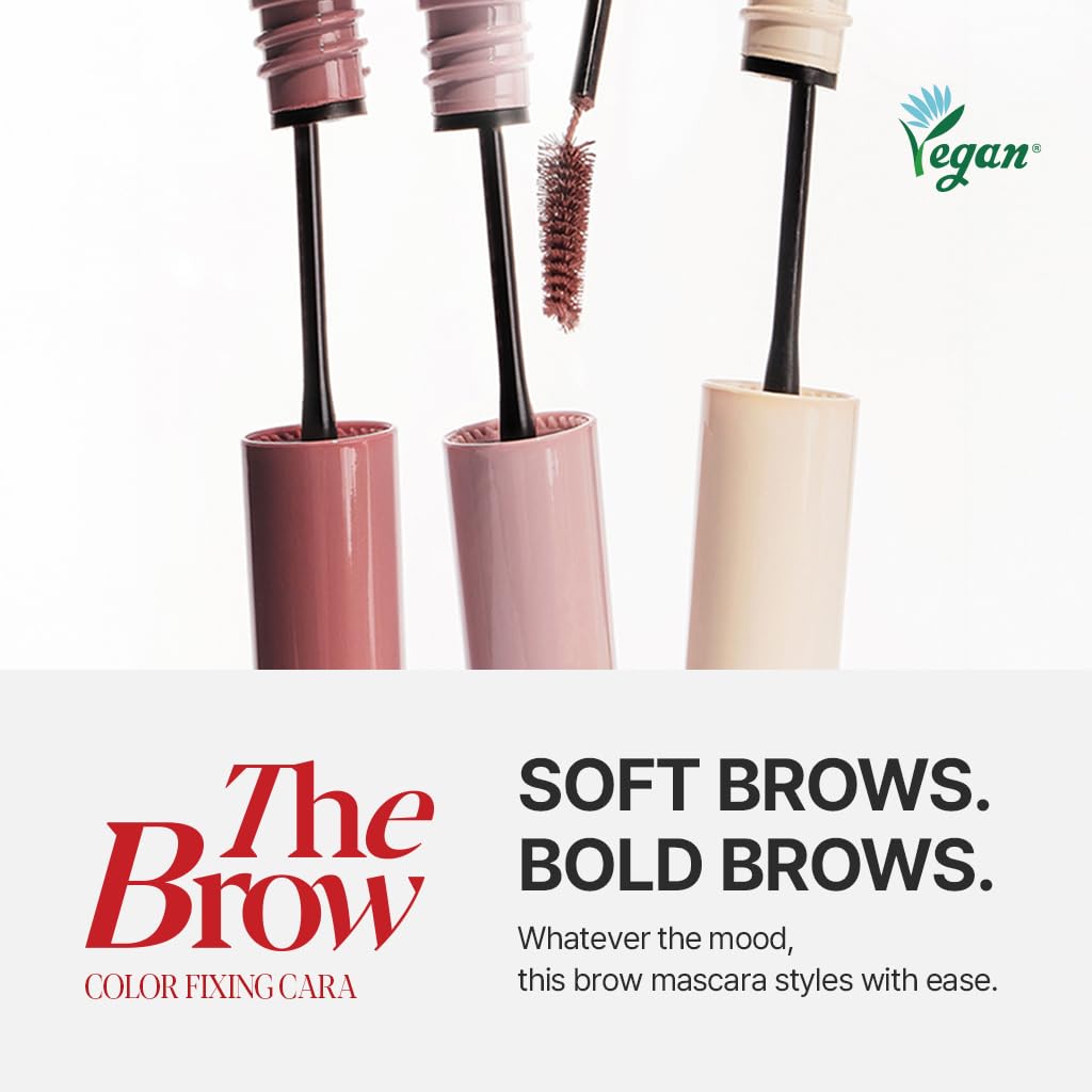 Espoir The Brow Color Fixing Cara #4 Fake Bleach | Easy Fixing without Clumping with Skinny Brush, Long-Lasting & Smudge-proof Eyebrow Mascara, Soft Mood Coloring Tinted Gel, Korean Makeup, 0.1 Fl Oz.