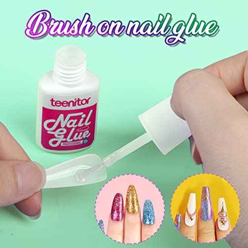 Teenitor Clear Nail Tips Full Cover, Long Stiletto Nails Tips For Acrylic Nails, 600 Pcs Almond Shape Fake Nails Tips With Glue, Acrylic Nail Clipper, Nail Stand Clear Glue On Nails