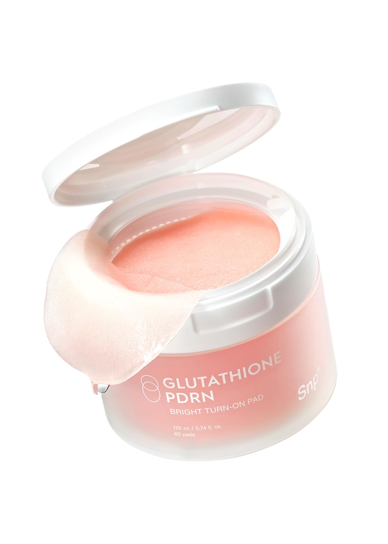 Snp PDRN+99% Glutathione+Niacinamide Facial Toner Pads | Treat Blemishes Exfoliating Pad | LHA, PHA Acne Pad | Bamboo & Vitamin C, E, Ferulic Acid Double-Sided Patch | Toner Pads Korean | 60 Sheets