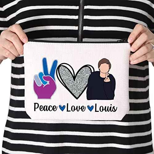 TSOTMO Music Fans Gift Peace Love Louis Gift For Women Zipper Pouch Makeup Bag (Peace Love Louis)