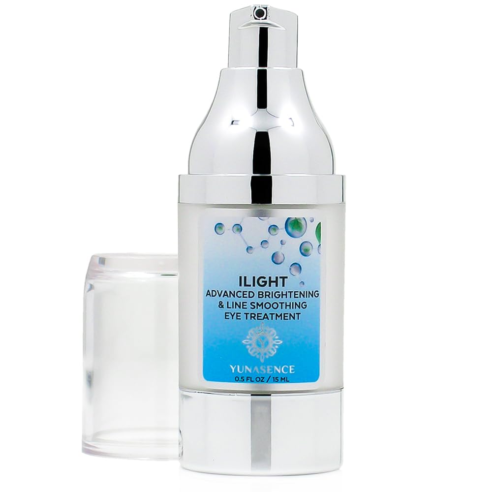 YUNASENCE ILIGHT Organic Advanced Illuminating & Line Smoothing Eye Treatment, 0.5oz. For Dark Circles, Puffiness, Fine Lines.