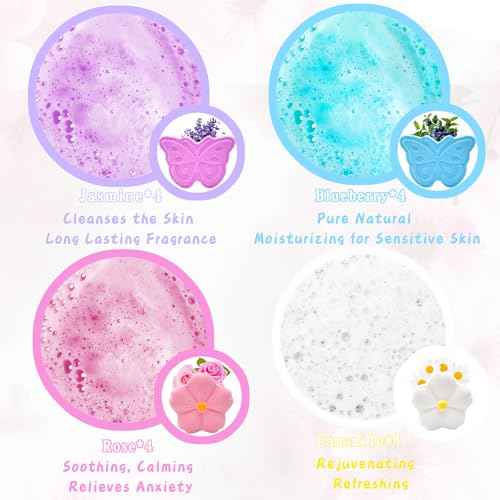 Bath Foot Bombs, 16 Pack Foot Soak with Bath Salt and Tea Tree Oil. Organic Natural Handmade Aroma Pure Essential Oil Bubble Foot Balls for Foot Callus, Dry Cracked, Stubborn Foot Odor Scent.