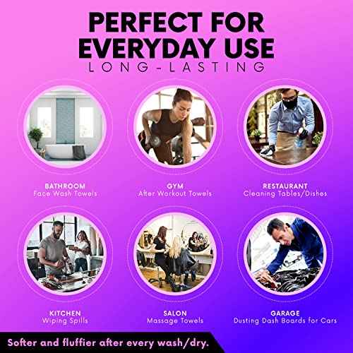 Elaine Karen Multicolored Washcloths Set Multipurpose Cotton Washcloths, Bathroom Wash Cloths for Face and Body, Utility Rags - Soft and Absorbent, Washable - 12 x 12 Inches (24 Pack)