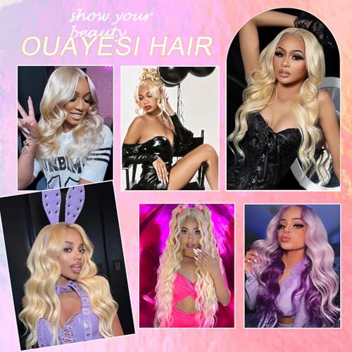 613 Bundles Human Hair Body Wave Blonde Bundles Human Hair 10 Inch 100% Unprocessed 12A Brazilian Virgin Raw Weave Bundles Human hair Blonde Bundle Body Wave Extensions for Women