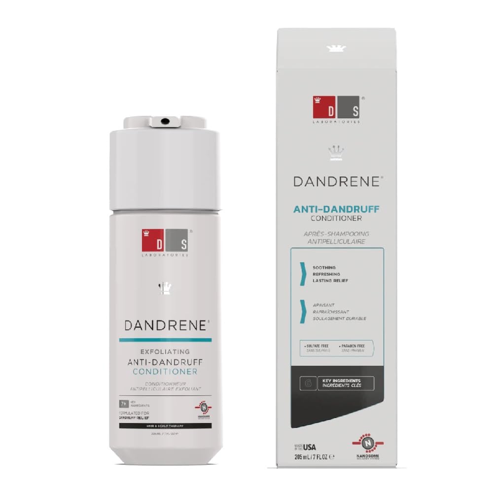 DS Labs Dandrene Dandruff Conditioner, 205mL - for Itchy, Flaky Scalp, Moisturizing Conditioner with Aloe Vera, Supports Scalp Health & Oil Control, For Seborrheic Dermatitis & Psoriasis