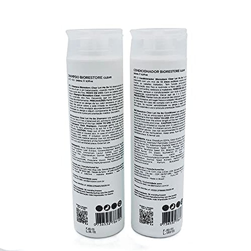 Let Me Be Biorestore Clear Duo ? Shampoo & Conditioner Set (2x240ml / 8.1 fl.oz) ? Anti-Frizz & Anti-Volume Daily Hair Care ? Nourishing Formula for Soft, Smooth, and Manageable Hair