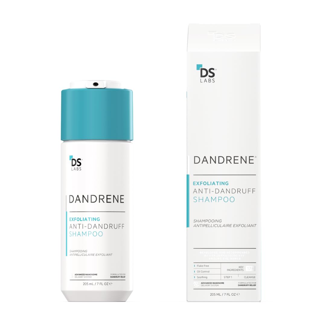 DS Laboratories Dandrene Anti Dandruff Shampoo - Exfoliating Shampoo for Dry Itchy Scalp, Dandruff Scalp Treatment, Seborrheic Dermatitis & Psoriasis