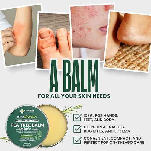 Tea Tree Oil MaxTherapy Balm, Itchy Skin Relief, Soothing for Rashes, Jock Itch, Athlete¡¯s Foot, Chafing, Insect Bites, Folliculitis, Dry Sensitive Skin, Effective & Safe for All Ages, 2-Pack