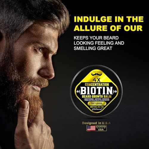 Biotin Beard Growth Balm for Men ? Conditioning & Thickening Balm with Castor, Shea & Jojoba Oils ? Non-Greasy, Softens & Nourishes for Fuller, Thicker Facial Hair ? Unscented ? 2 oz