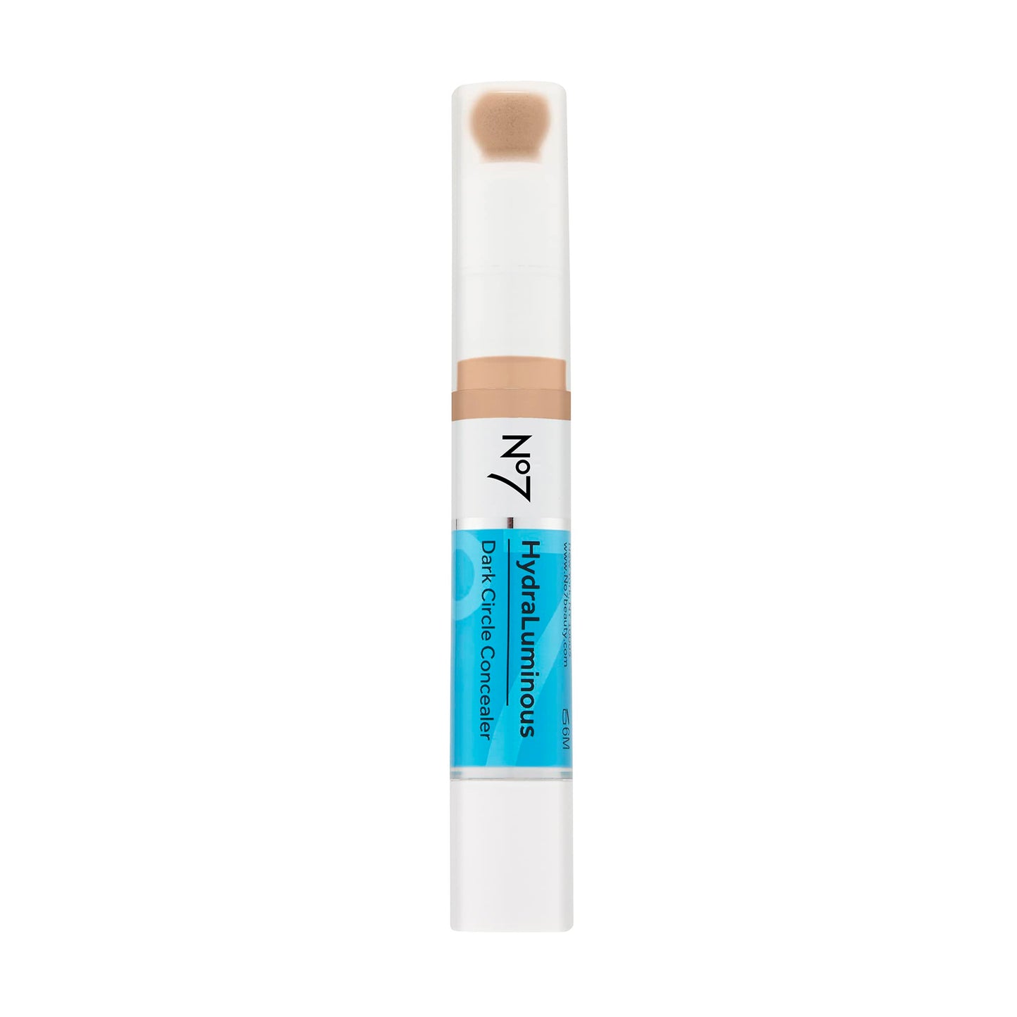 No7 Hydraluminous Concealer - Full-Coverage Under Eye Concealer for Dark Circles with Caffeine & Ceramides - Hydrating & Brightening Eye Makeup - Shade 7 (3.9ml)