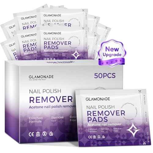 Nail Polish Remover Pads: Acetone Nail Polish Remover Wipes 50 PCS Professional Individually Wrapped Wet Wipes Rapidly Remove Gel Fingernail Polish Travel Kit for Home & Salon Supplies