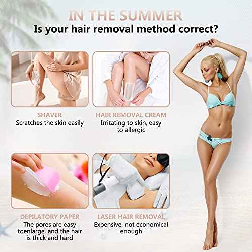 Electric Razor for Women Bikini Trimmer, MKIOVH Women's Cordless Portable 4 in 1 Painless Shaver, ?for face Legs Brows Nose Detachable Head USB Rechargeable Hair Trimmer