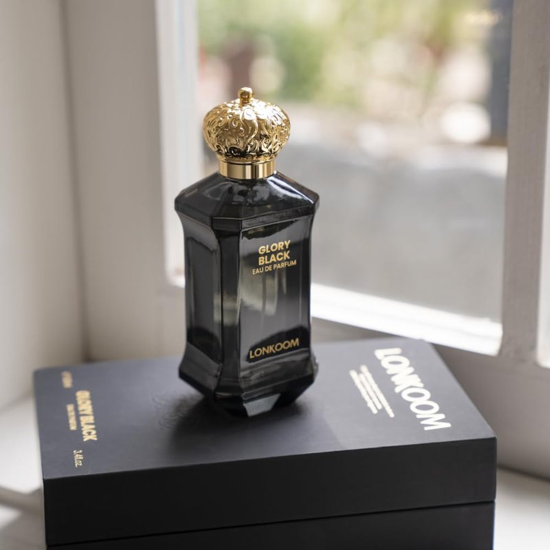 Lonkoom Glory Black Perfume for Men - Long-Lasting Woody Spicy Fragrance | 3.4 Fl Oz (100ml)