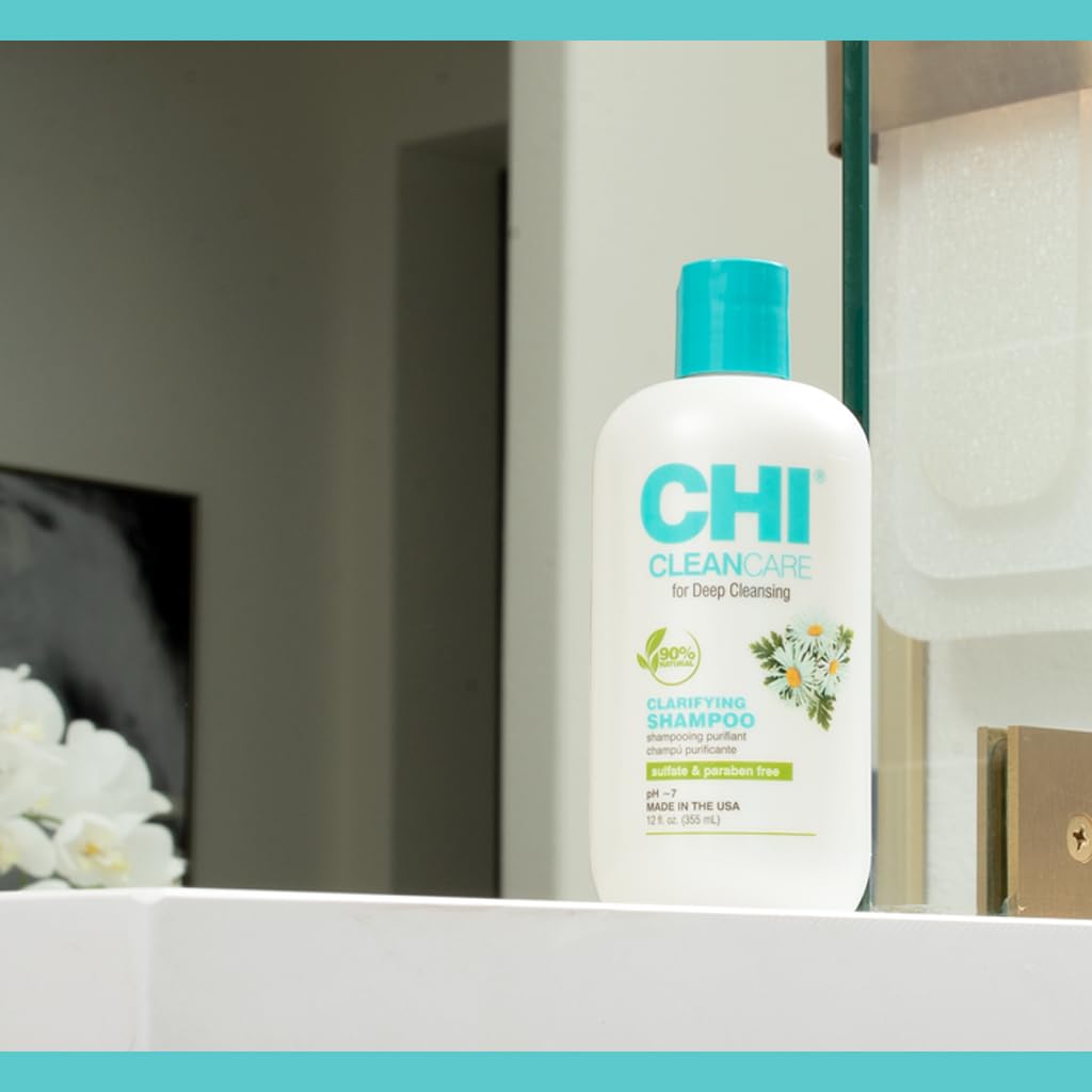 CHI CleanCare Clarifying Shampoo - Deep Cleansing Formula for Hair & Scalp | Sulfate-Free, 12 Oz