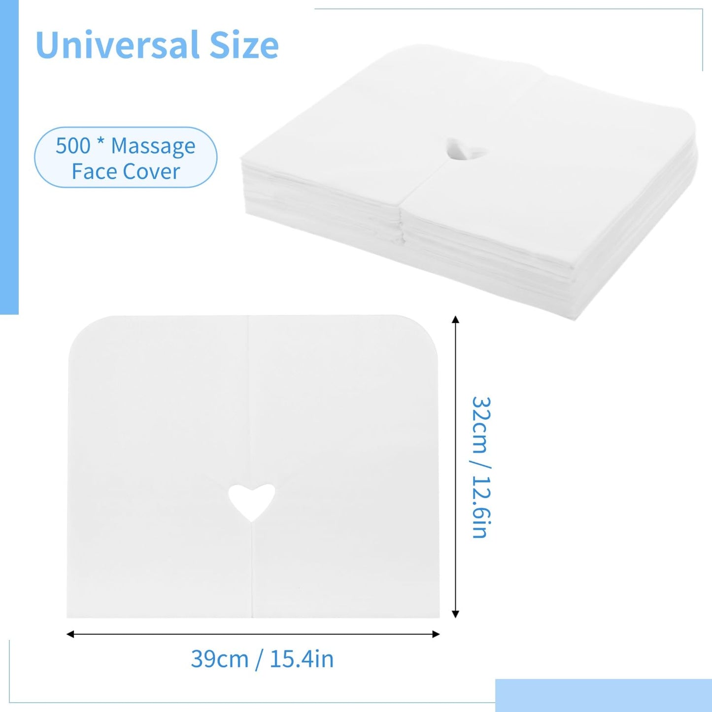 DIMEGON 500PCS Disposable Face Cradle Covers, Disposable Massage Headrest Cover, Single Use Massage Bed Headrest Cushion Cover, Professional Massage Chair Face Cover for Skincare Beauty Salons