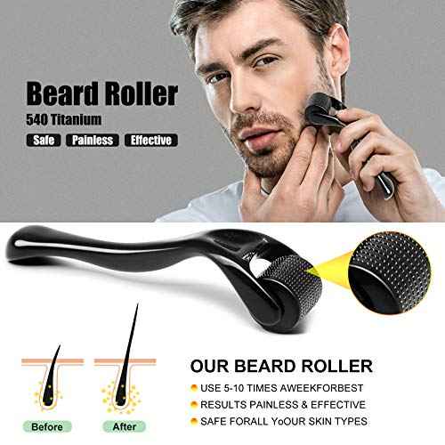 Beard Growth Kit, Beard Kit with Beard Growth Oil, Balm, Comb, Massager for Fuller & Stronger Beards, Birthday Gifts for Men Husband Dad Boyfriend