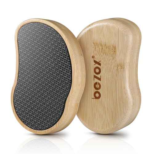 BEZOX Nano-Glass Pumice Stone for Feet Dead Skin, Eco-Friendly Pedicure Foot File Callus Remover - Bamboo Handle