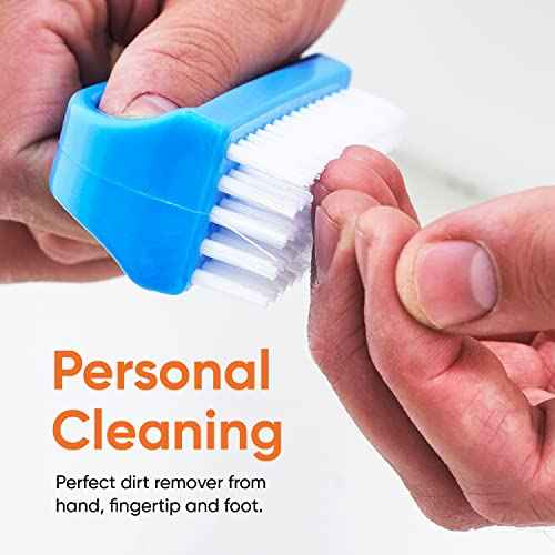 Superio Nail Scrubber Brush Nail Brush for Cleaning Fingernails Hand, and Toes, Small Scrub Brush Hand Scrubber Fingernail Brush Cleaner with Handle- Stiff Bristles, (3 Pack)