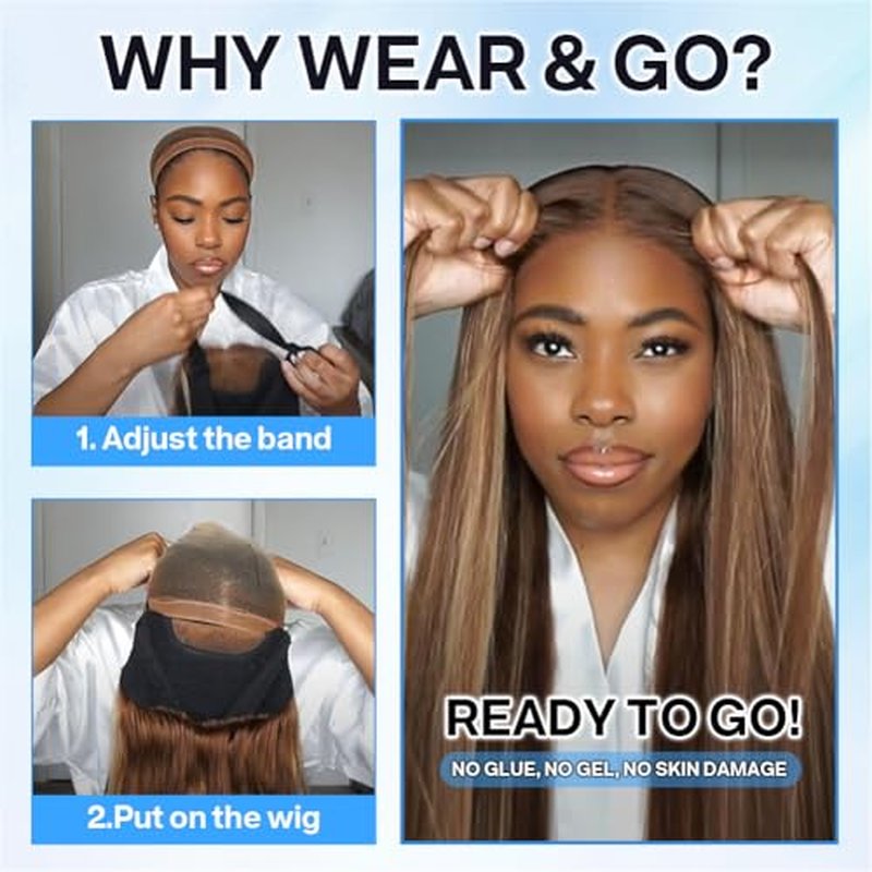 Wear and Go Glueless Bob Wig Human Hair 200% Density 5x5 HD Lace Closure Wigs For Black Women Glueless 5x5 Closure Wigs Human Hair Pre Plucked Bob Highlight Color 14 Inch