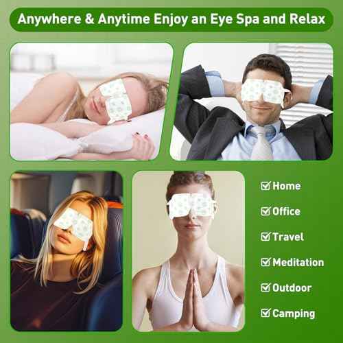 16Packs Steam Eye Mask for Dry Eyes, Self Heating Eye Mask for Relief Eye Fatigue Sleep, Disposable Moist Heating Compress Pads Travel Essentials Spa Gifts for Women Men Birthday Christmas Valentines