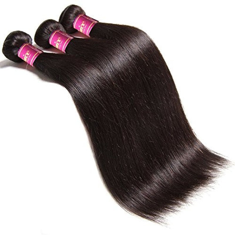 UNice Hair Icenu Series 8A Brazilian Straight Virgin Hair 1 Bundle Unprocessed Human Hair Extensions Weave Natural Color (16, #1B color)