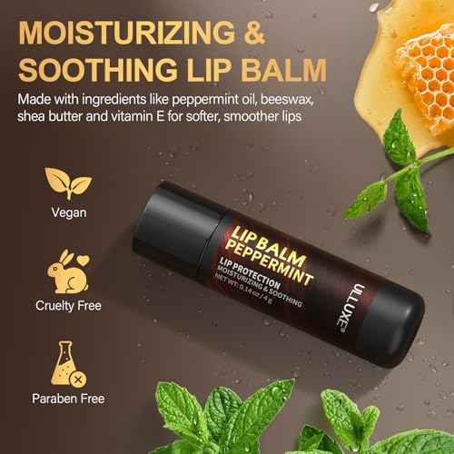 Skin Care Kit for Men, Face Skincare, Lip Care & Body Care for Men, Mens Skincare Set with Face Cream, Lip Balm, Deodorant Stick & Bath Soap, Gifts for Mens Birthday, Husband Dad Gift