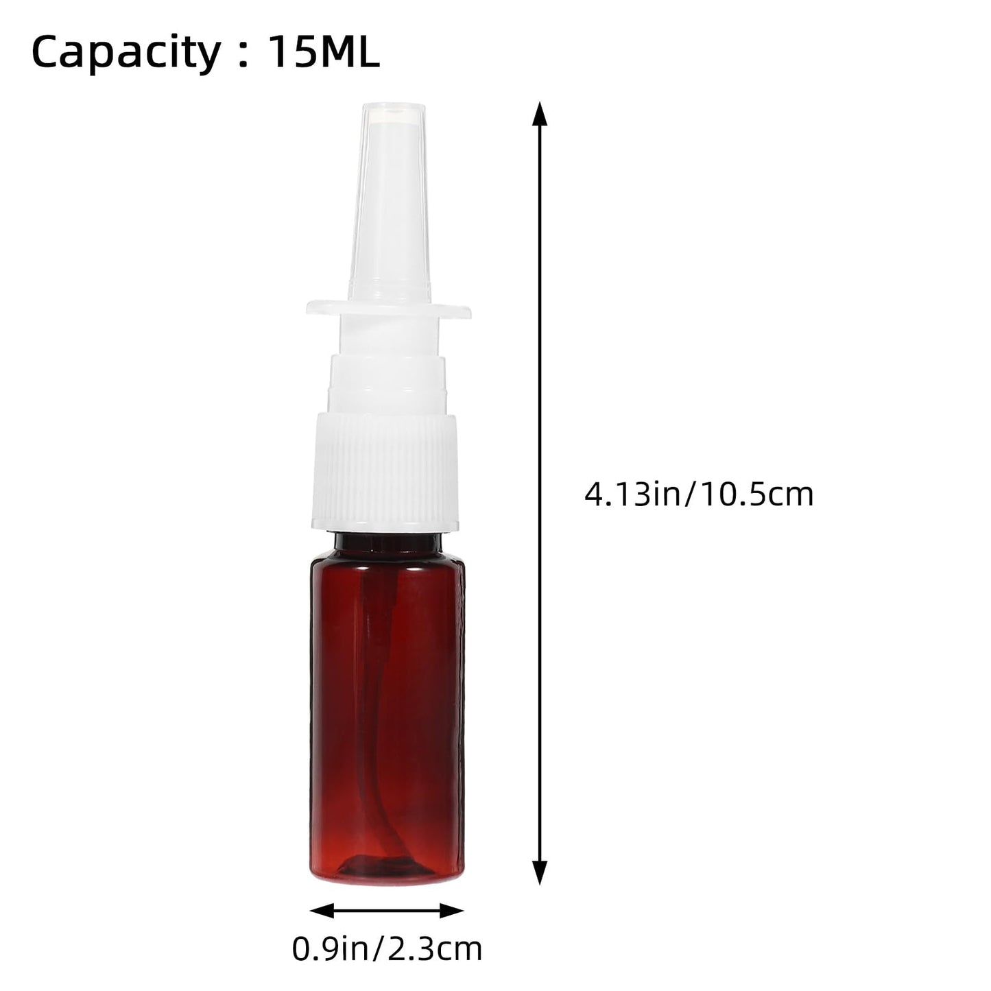 ARTIBETTER Empty Nasal Spray Bottle Amber Plastic Fine Mist Sprayers Refillable Container for Essential Oils Aromatherapy Perfume 15ml 10pcs (Pack of 2)
