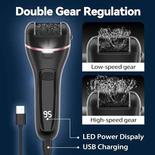 Wea&Hea Electric Callus Remover for Feet with 3 Roller Heads 2 Speed Rechargeable Waterproof Professional Pedicure Kit 17 in 1 Foot File Tools Perfect for Dead Hard Cracked Dry Skin