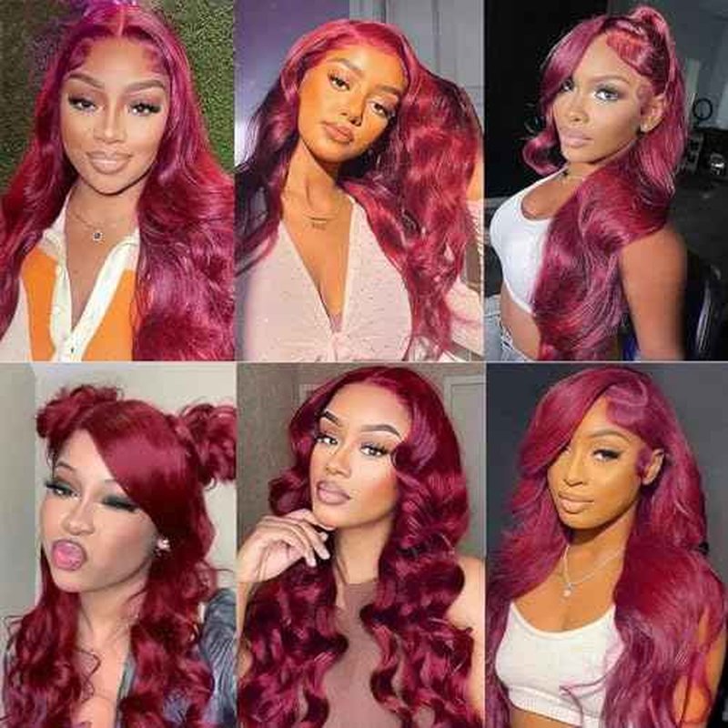 Burgundy Bundles Human Hair 12A 100% Brazilian Raw Human Hair Bundles Quick Weave Double Weft Natural Black for Women Hair Extensions(24Inch)