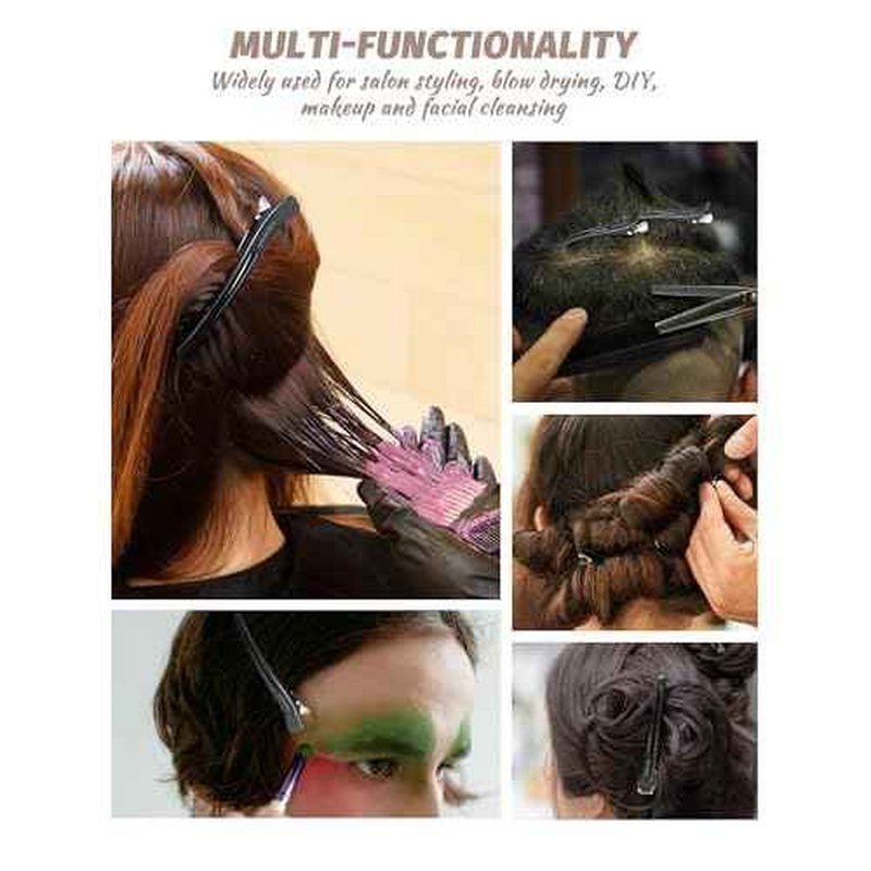 12pcs Hair Clips for Styling, Professional Duck Billed Hair Clips, with Non-slip No-Trace Silicone Band Compartments, Hair Sectioning Clips for Hairdresser Home for Unisex (black)