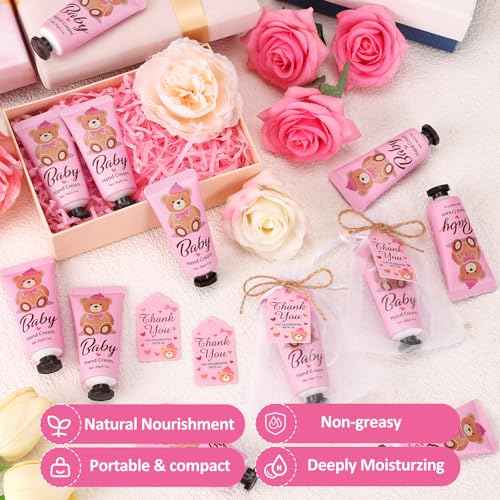 60 Sets Baby Shower Hand Cream, Baby Shower Party Favors Gifts for Guests Bridal Shower, Wedding Hand Cream Gifts,Thank You Gifts,Travel Size Hand Lotion Bulk for Wedding (Pink Bear)