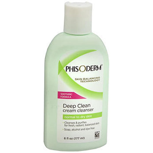 Phisoderm Deep Clean Cream Cleanser for Normal to Dry Skin - 6 fl oz (177 ml) | Pack of 2