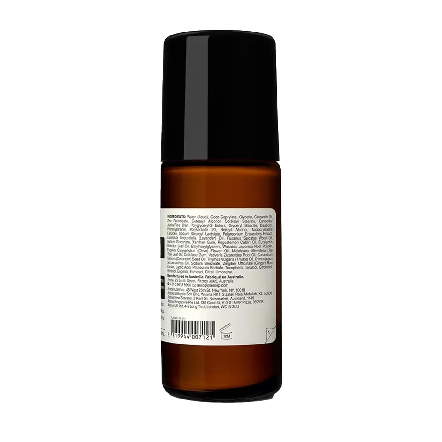 Aesop Aluminum Free Roll On Deodorant for Women & Men | Vetiver, Zinc, and Tea Tree to Reduce Odor and Bacteria | Alcohol-Free Formula for Sensitive Skin | Woody & Earthy | 1.6 oz
