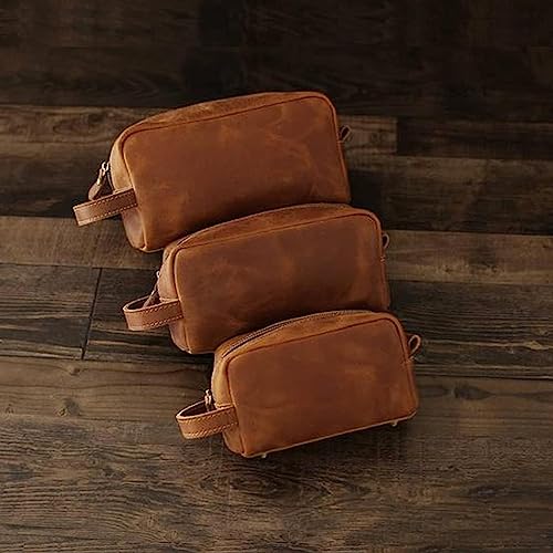 Travel Toiletry Bag for Men Leather Dopp Kit Bags Christmas Gift