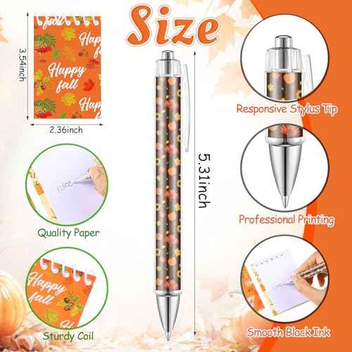 32 Pcs Thanksgiving Gifts Set Autumn Makeup Bags Bulk Pumpkin Socks Holiday to Do List Notepad Turkey Ballpoint Pens Keychain Fall Party Gifts