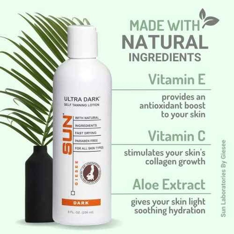 Self-Tanning Lotion (Dark), Tan Maintainer, and Exfoliant for Golden Soft Skin - 3 8 oz. Bottles