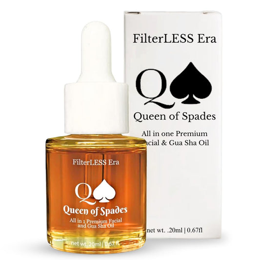 FilterLESS Era Queen of Spades All-in-One Gua Sha Oil & Serum | Jojoba, Squalane & Rosehip Face Oil | Anti-Aging Serum & Moisturizer | Essential Oils for Skin & Gua Sha Facial