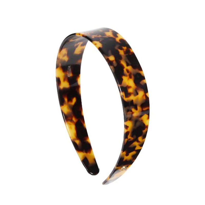 Evita Peroni Wide Headbands for Women - No Slip Acetate Resin Hair Bands | Tortoise Color