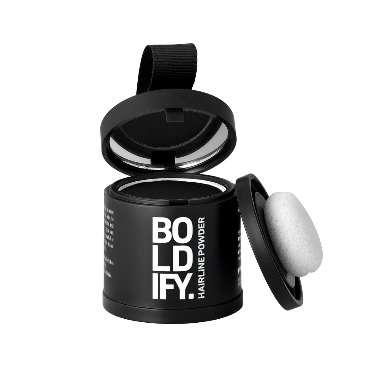 BOLDIFY Hairline Powder (LARGE, 10g) - Water-Resistant Root Touch Up Hair Color for Gray Coverage - 24-Hour Stain-Proof, Mess-Free Hair Powder for Thinning Hair - Black