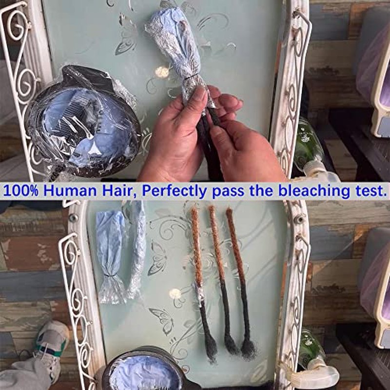6inch 50 Strands Human Hair Dreadlock Extensions for Women/men 0.6cm Thickness 50 Strands 100% Handmade Can Be Dyed,Curled and Bleached Natural Black Permanent Loc Extensions Real Human Hair