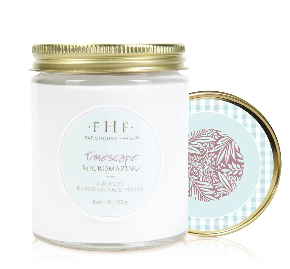 FarmHouse Fresh Face Exfoliator, Plant-Based Face Scrub, Gentle Exfoliating Polish with Cucumber Extract, Timescape Micromazing Facial Polish, 6 Oz