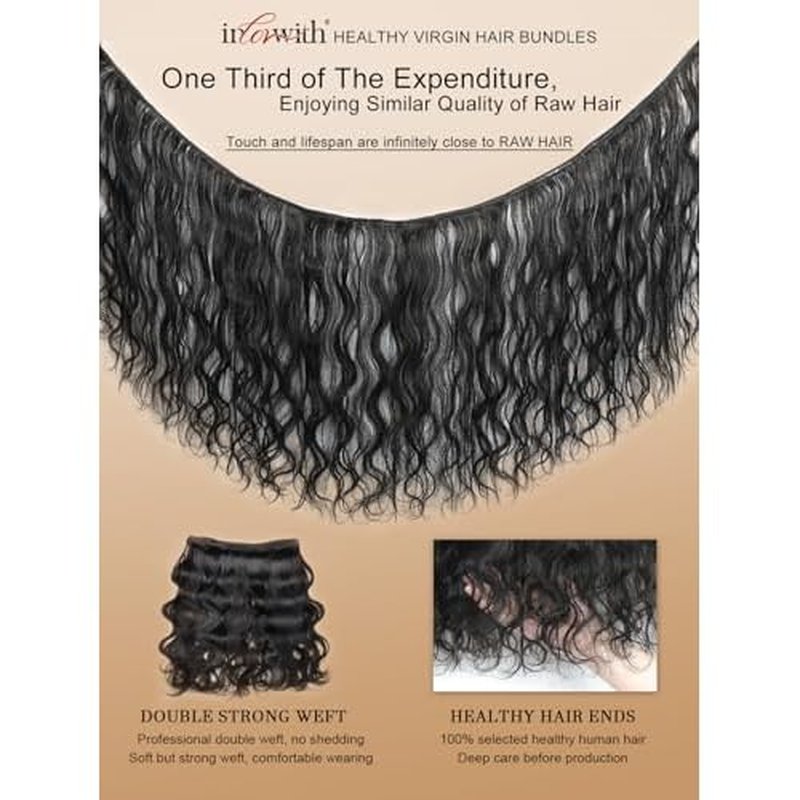 inlovwith Body Wave Bundles Human Hair, 100% Unprocessed Brazilian Virgin Hair, Selected Healthy Human Hair Bundles for Women(Single Bundle, 24 Inches)