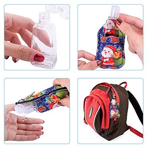 Duufin 40 Pieces Hand Sanitizer Keychain Holders Set with 20 Pieces Hand Sanitizer Holder and 20 Pieces Empty Travel Bottles